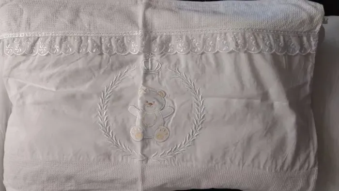 Kit berço bordado urso rei principe coroa