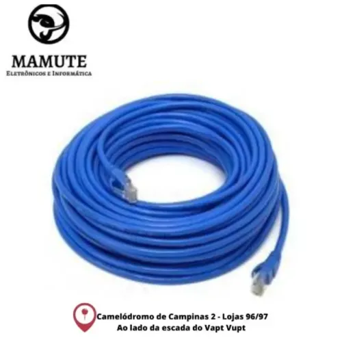 Cabo De Rede Azul 30 Metros Rj45 Crimpado Cat5e Internet Lan