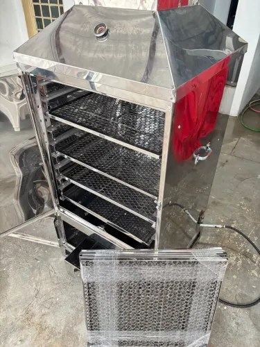 Defumador Profissional Grande Inox 10 Bandejas Kit Gás 70x70