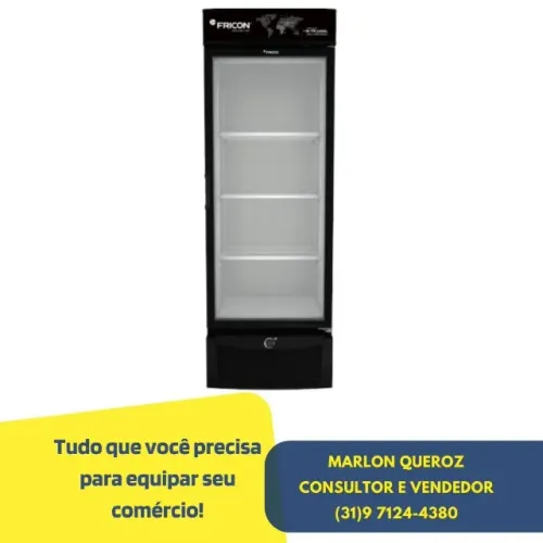 Freezer Vertical Tripla Ação 569 Litros Fricon Porta De Vidro Preto 220v