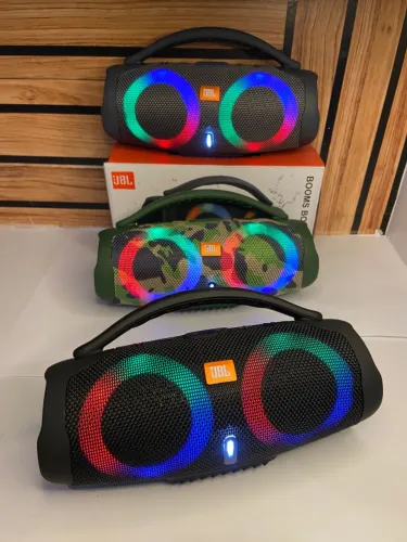 Caixa de som bluetooth booms box 3 mini duplo led varias cores