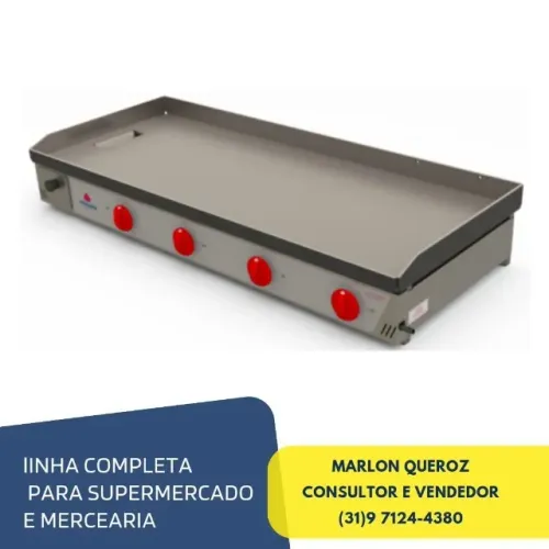 Chapa a gás de Lanches 4 queimadores 1,20M Progas