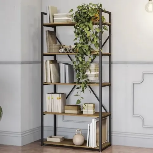 Estante Alta Estilo Industrial Com 05 Prateleiras Freijo Kappesberg