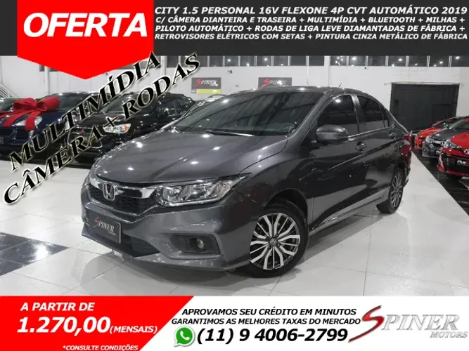 Honda City 1.5 Personal 16v FlexOne 4p CVT Automático Completo C/ Multimídia + Rodas 