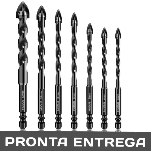 KIT BROCAS MULTIUSO  CARBONETO TITÂNIO (07 PEÇAS)
