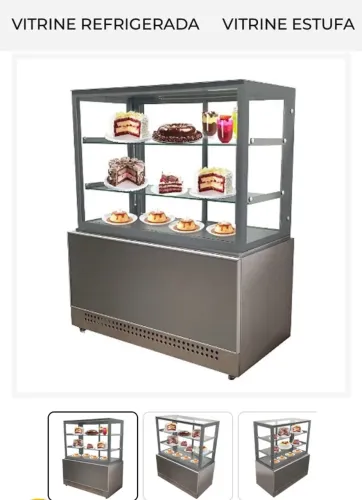 Vitrine Expositora Refrigerada Para Bolos E Doces 1,20 Metro 