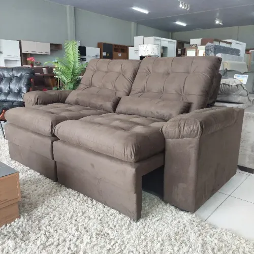 SOFA RETRATIL E RECLINAVEL COM 2 ALMOFADAS DE BRINDE *