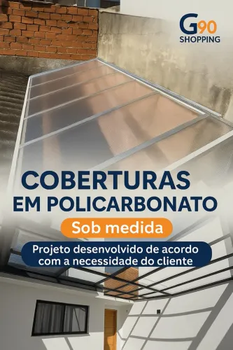 Cobertura em policarbonato alveolar ou compacta 