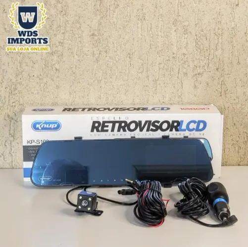 Espelho Retrovisor Com Câmera Ré e frontal Knup