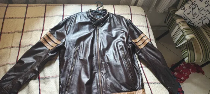 Jaqueta masculina modelo Wolverine 100% couro 
