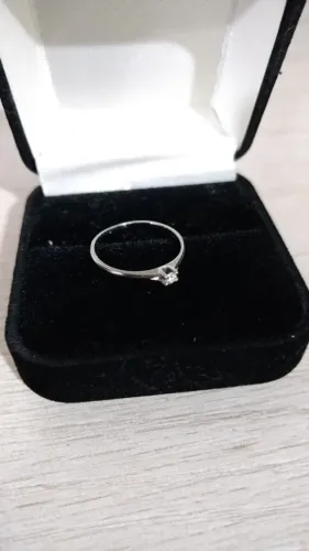 Anel ouro branco e brilhante