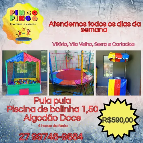 Pula Pula, Piscina de Bolinha, Algodão Doce - Diversão Completa!