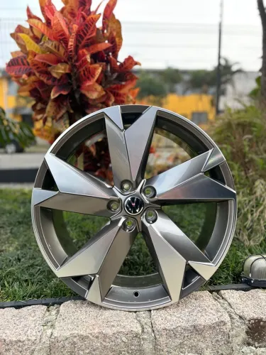 Jogo De Rodas Vw Golf Grafite Diamantado 5x112 - 20x8 Offset 45 