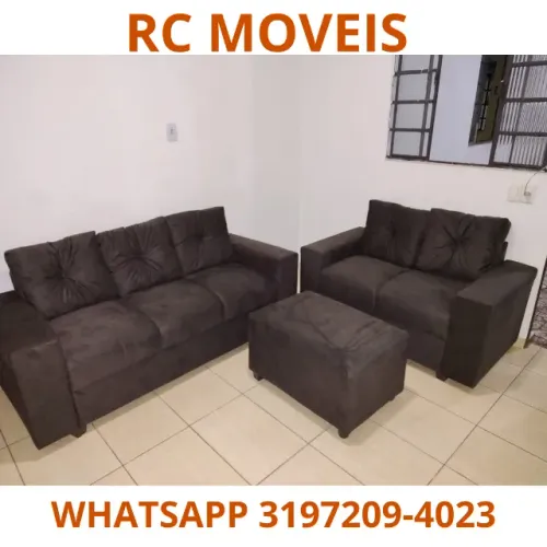 Conjunto Sofá Canadá 2 e 3 Lugares + Puff - Promoção R$ 1.199