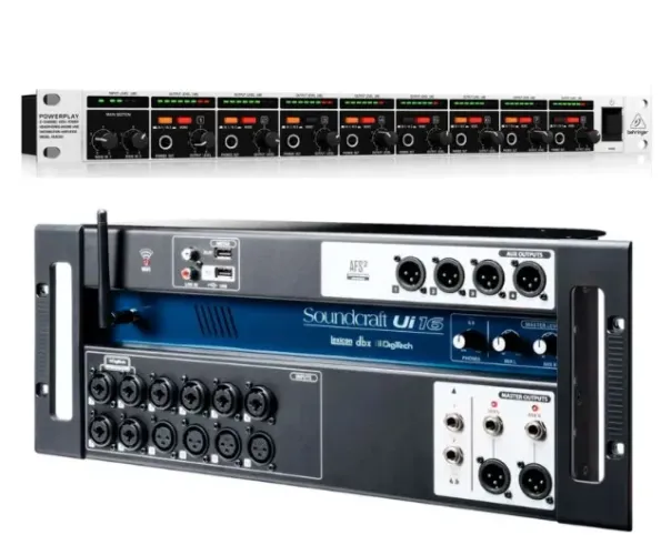 Kit Mesa UI16 Digital Soundcraft Ui16 com Amplificador Powerplay HA8000