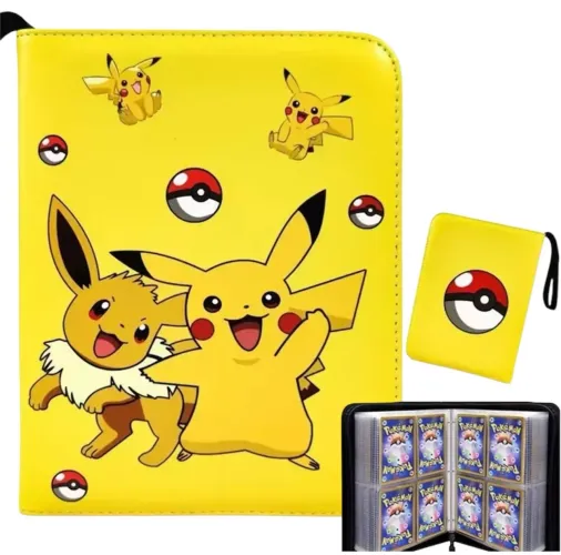 Álbum Colecionador Cartas Pokémon Pikachu e Eevee - Para 400 cartas