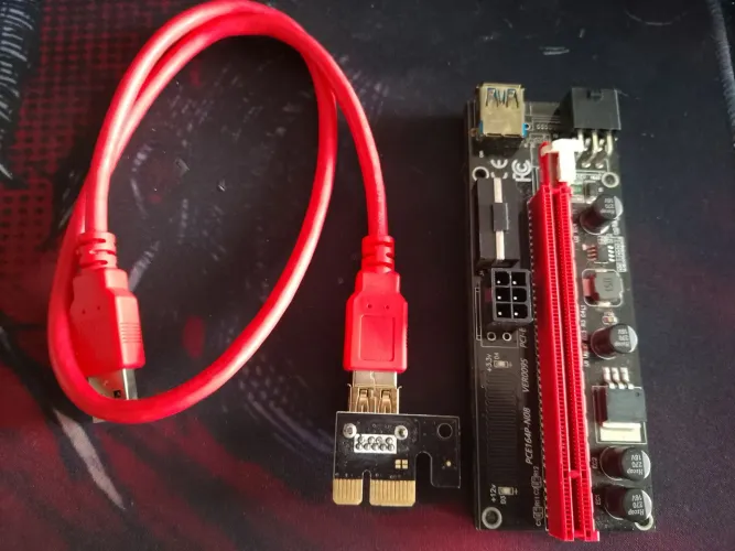 Riser PCI-E 1x para 16x com Cabo Flexível