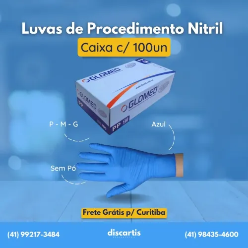 Luvas de Procedimento Nitril - Caixa com 100 unidades