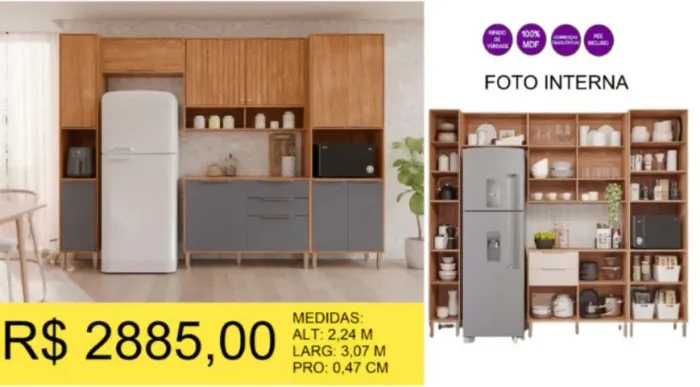 ARMARIO DE PAREDE 100% MDF RIPADO DE VERDADE 