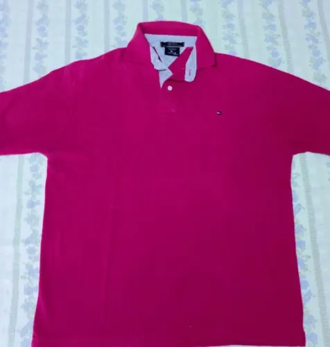 Camisa Polo masculina,Tommy Hilfiger Rosa escuro.
