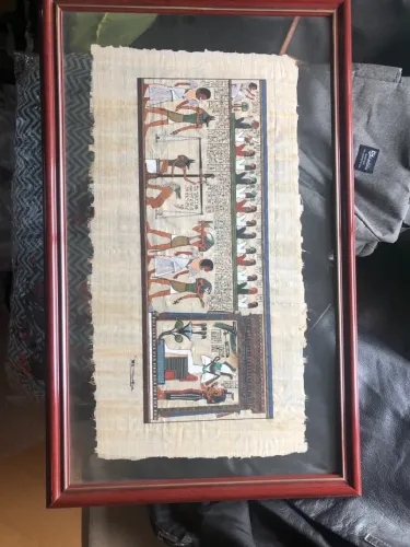 Quadro Egípcio e Original - Arte e História...Unico Lindo Quadro...Linda Moldura