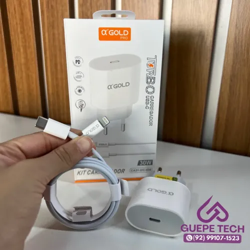 Carregador Turbo Para Iphone 30W - GOLD.