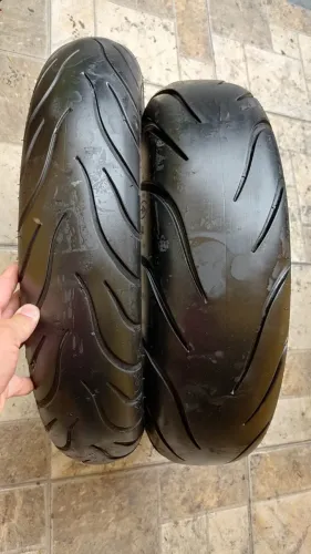 Par Pneu usado Michelin Commander3 Touring 180/65-16 e 130/80-17