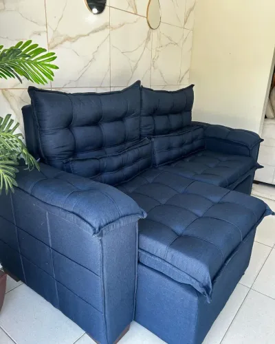 Sofá de Canto Azul - Conforto e Estilo