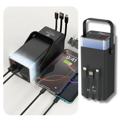 Power Bank 40000mAh Com Lanterna RRG Embutida<br>De Carregamento Rápido De 22.5w WUP-821