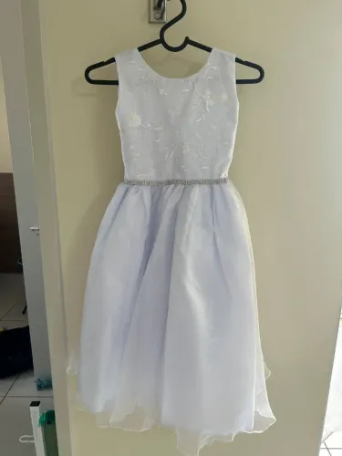 Vestido para Festa/Formatura/Dama de Honra ou Batizado Infantil Branco Tamanho 8 anos