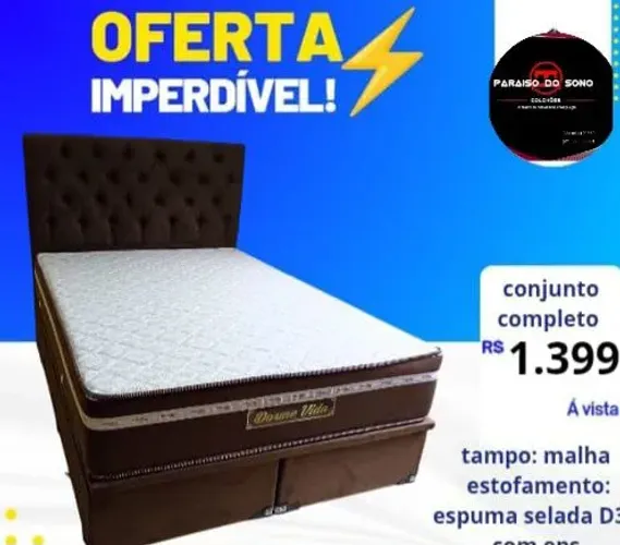 Conjunto Cama Box Dorme Vida com Cabeceira
