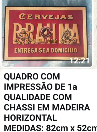 Quadro original Atlantis/Ambev,  raridsde Decorativo Brahma Cerveja