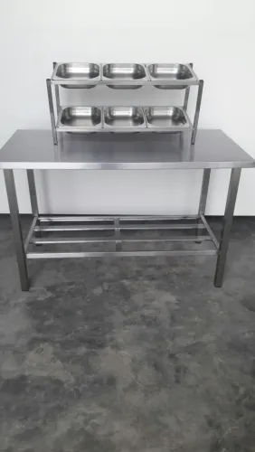 Condimentos em apoio de parede, bancada - modelo industrial em inox fabricamos sob medida