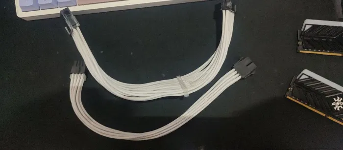 Kit cabos 24 pinos e 8 pinos pci branco 