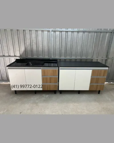 Pia e Balcão com tampo reto 