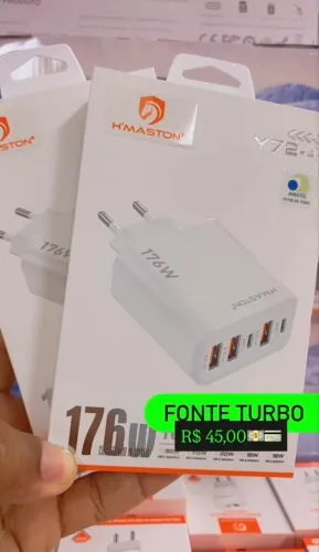 Fonte turbo 3 USB , 2 tipo C