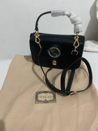 Bolsa de couro legítimo preto primeira linha Gucci blondie 