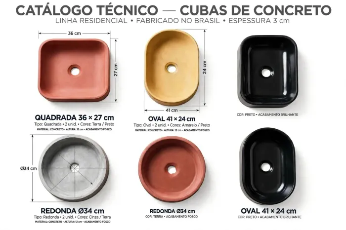 Cuba de alto padrão feira de cimento, oval quadrada e retangular ,