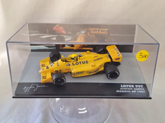 Carrinho Miniatura Fórmula 1 c/fascículo Lotus 99T Ayrton Senna Monaco GP 1987