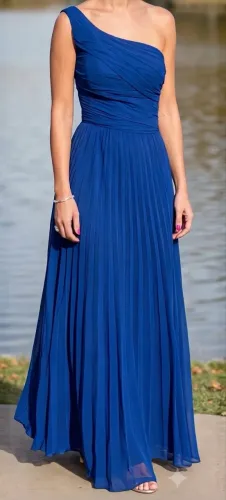 Elegante vestido de festa Azul Royal