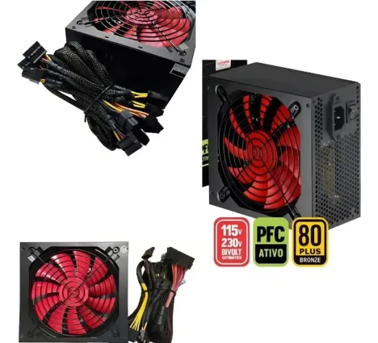 Fonte De Alimentação 80plus Bronze Para Pc Tronos Atx 500w Preto R$ 230 - Promoção