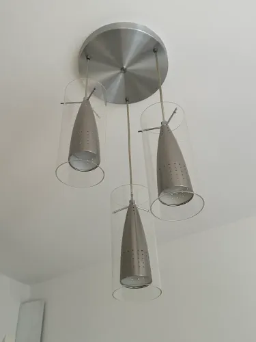 Lustre em vidro e inox 110