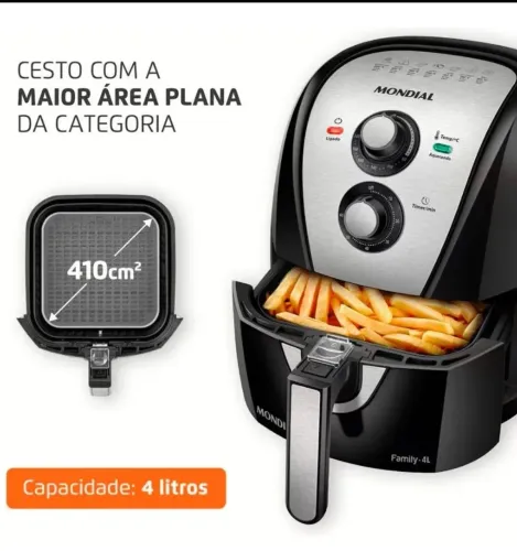 Fritadeira Sem Óleo Air Fryer 4L Mondial 1500W