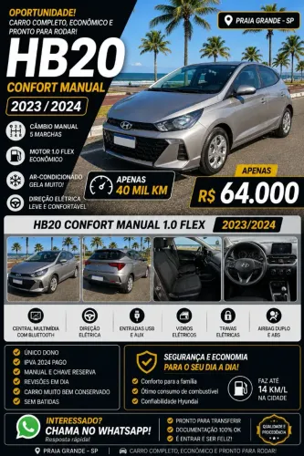 Hyundai HB20 Comfort Plus 1.0 Flex 12V Mec. 2024