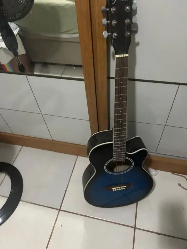 Violão elétrico Giannini azul e preto