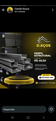 Perfil é metalon 
