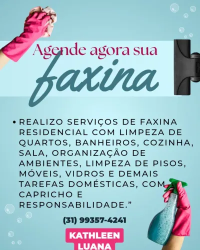 Faxina serviço domésticos