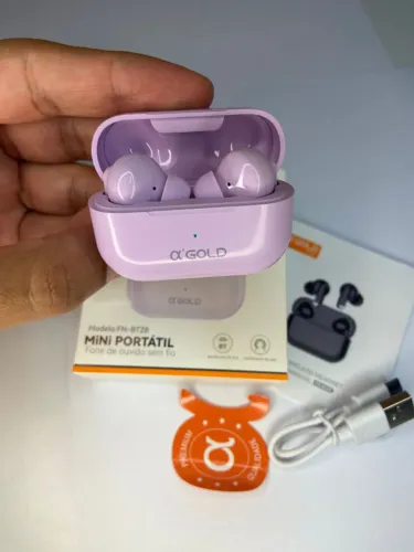 Fone de Ouvido Bluetooth FN-BT28 Wireless A?Gold Plus roxo an2