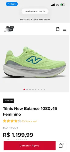 New balance 1080v15 usado apenas 2x