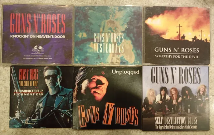 CDs singles e raridades Guns N' Roses (Hard Rock, Glam Metal, Aerosmith, KISS, Bon Jovi).